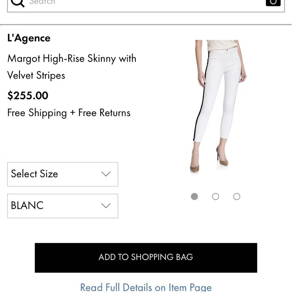 L’AGENCE Brand New High Rise White Jeans Size 26